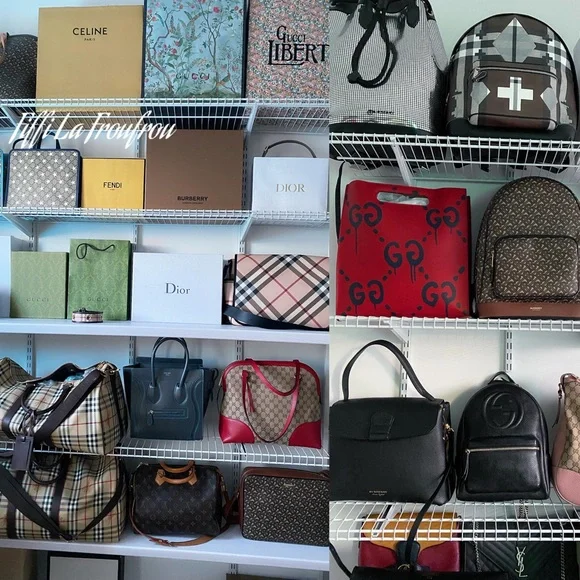 Gucci Beige Monogram Tote with Green and Red Web Stripe and Brown Trim - Picture 16 of 16